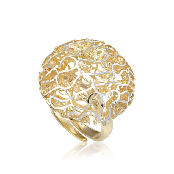 Ezüst Periklis Gyűrű – áttört korall forma arany színben
