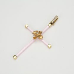 Rózsaszín kereszt arany medál