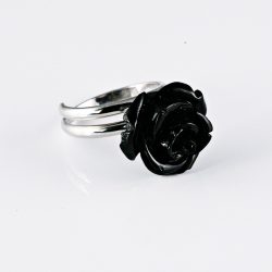 Fekete Rózsás Ezüst Gyűrű