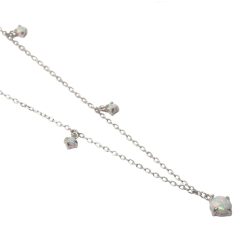 Ezüst fehér opál kövekkel díszített nyaklánc
