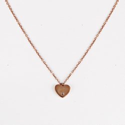 Ezüst Nyaklánc Apró köves Szív medállal