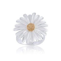   Ezüst Paros Gyűrű – aranyból és ezüstből készült margaréta virág