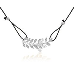 Ezüst Paros Nyaklánc Olajág medállal és Gyönggyel