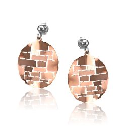 Ezüst Toscana Fülbevaló—kör, rosé