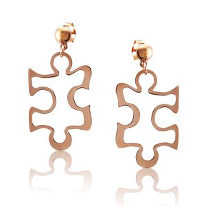 Ezüst Toscana Puzzle Fülbevaló- rosé