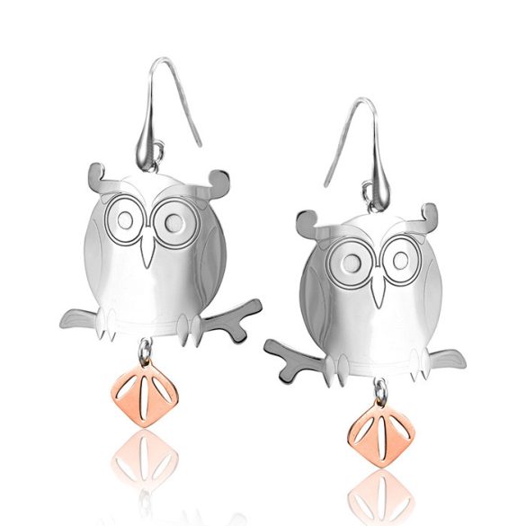 Ezüst Bagoly fülbevaló 