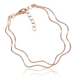 Ezüst Toscana Duplasoros Hullámos Karkötő—rosé