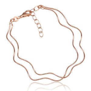 Ezüst Toscana Duplasoros Hullámos Karkötő—rosé
