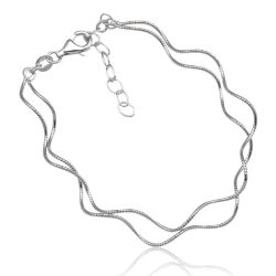 Ezüst Toscana Duplasoros Hullásmos Karkötő