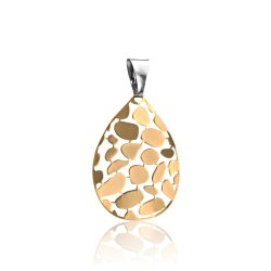 Ezüst Toscana Szemcsés Medál—csepp, arany