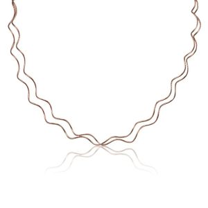 Ezüst Toscana Duplasoros Hullámos Nyaklánc—rosé